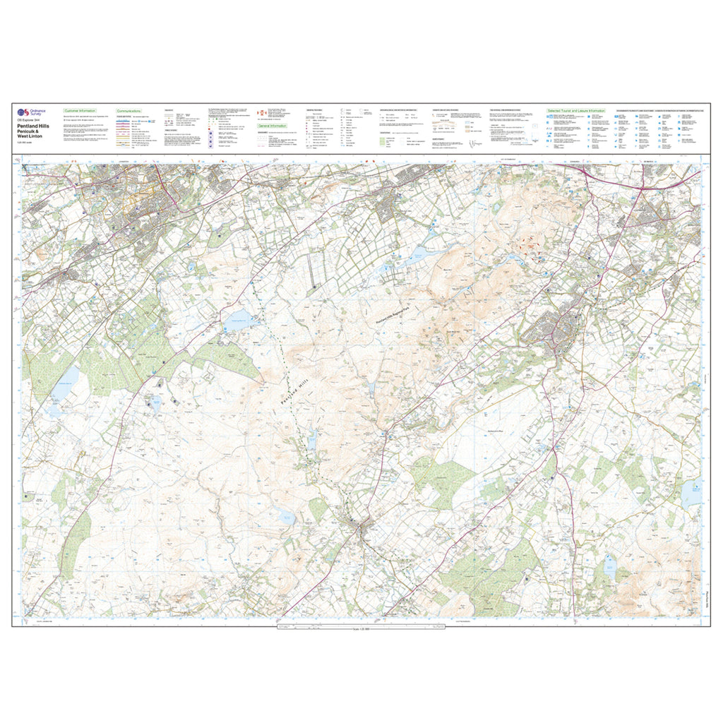 Explorer Active 344 Pentland Hills Map With Digital Version
