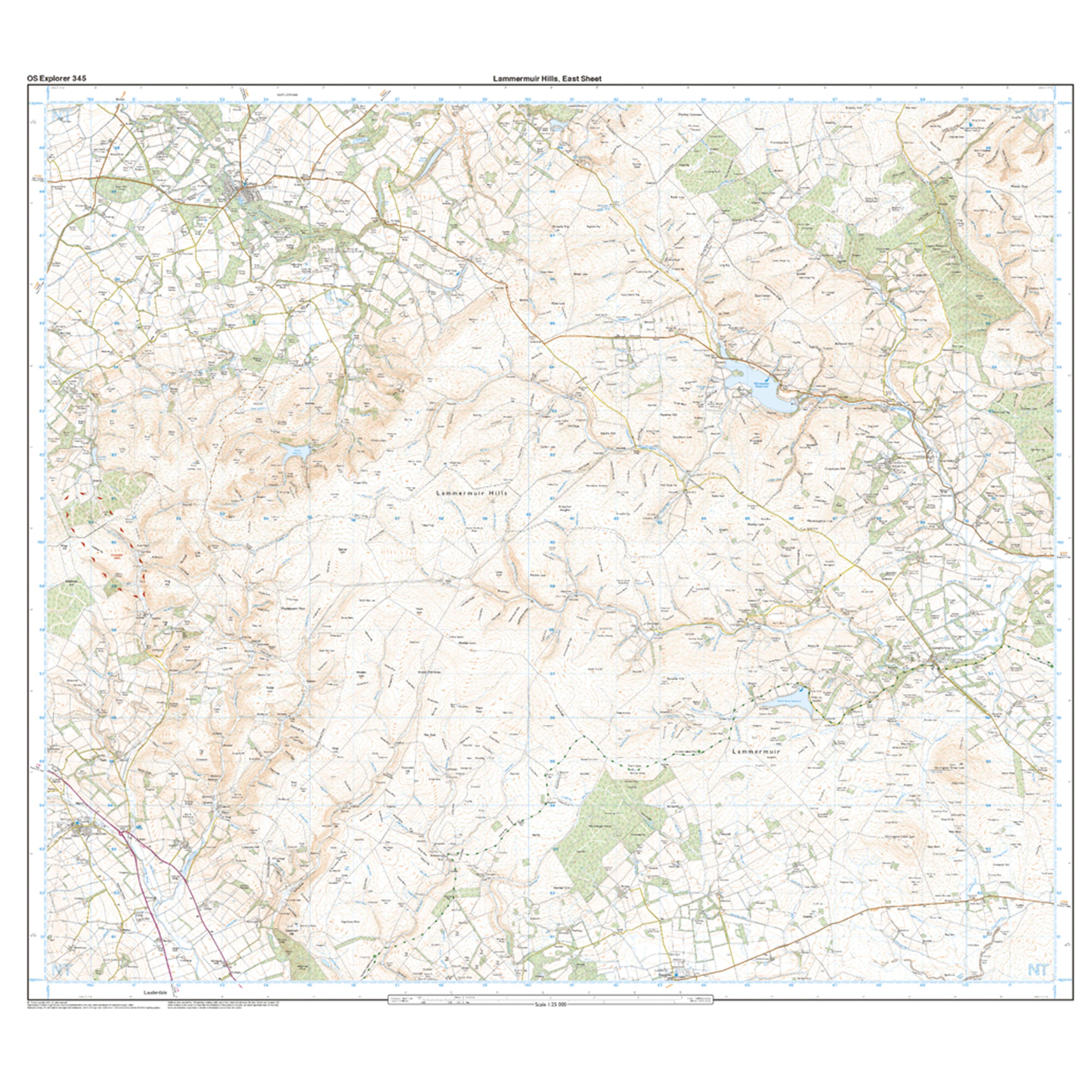 Explorer Active 345 Lammermuir Hills Map With Digital Version