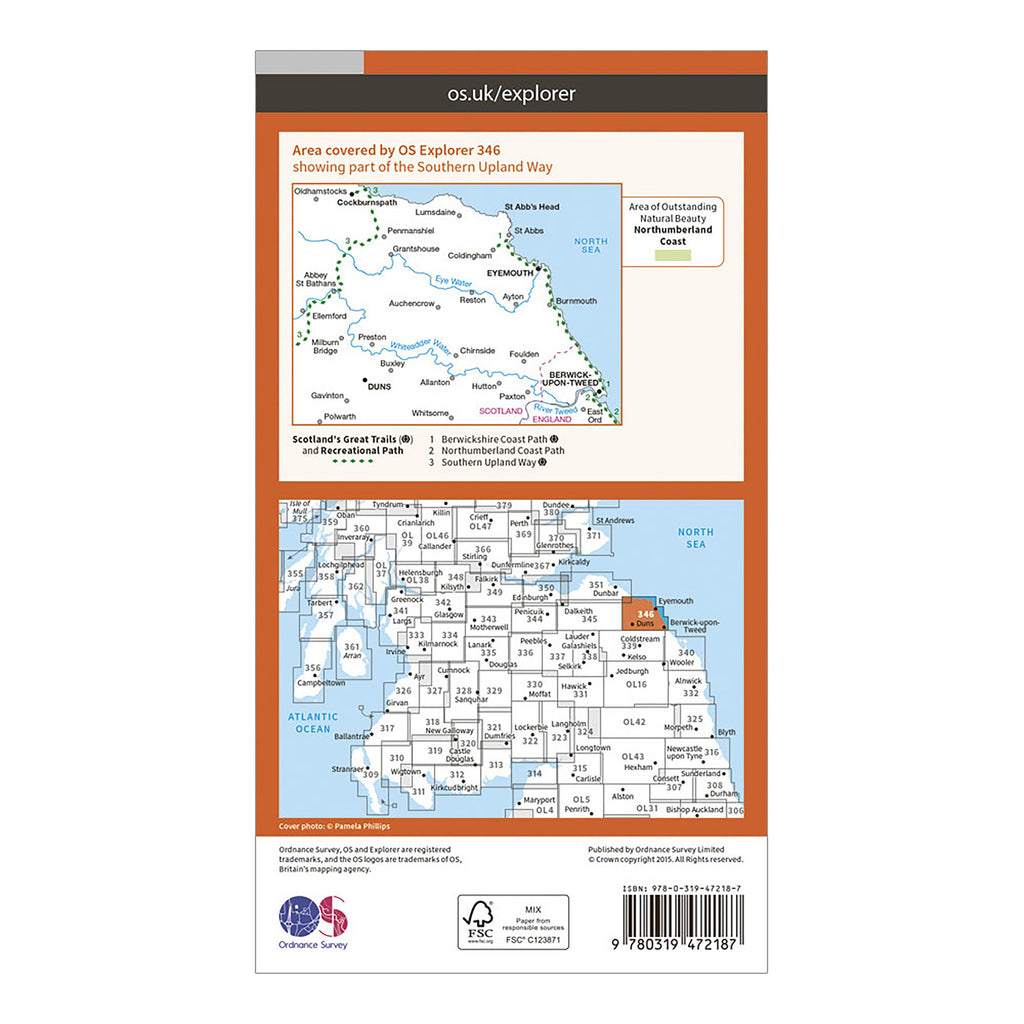 Explorer Active 346 Berwick-upon-Tweed Map With Digital Version