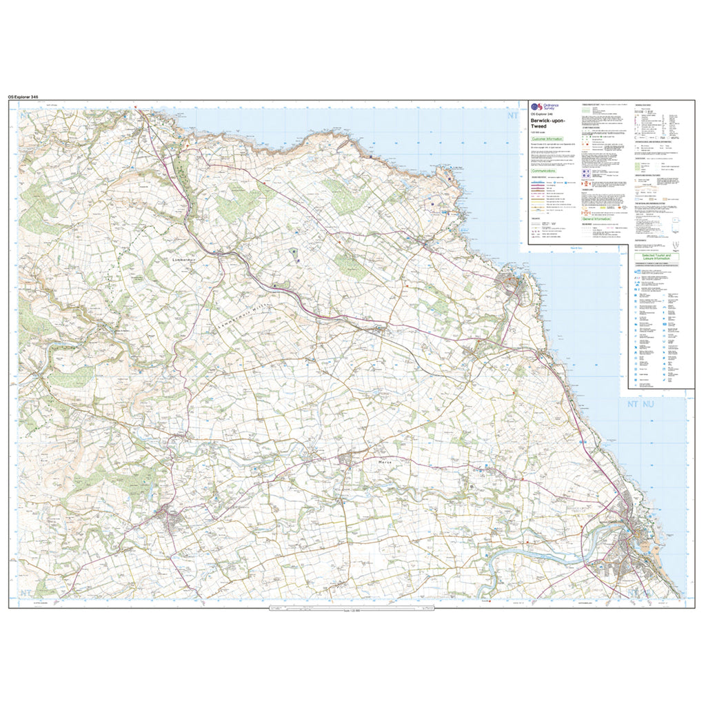 Explorer Active 346 Berwick-upon-Tweed Map With Digital Version