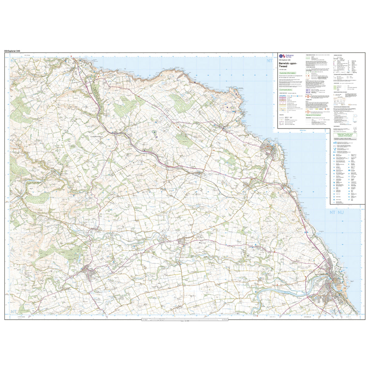 Explorer Active 346 Berwick-upon-Tweed Map With Digital Version