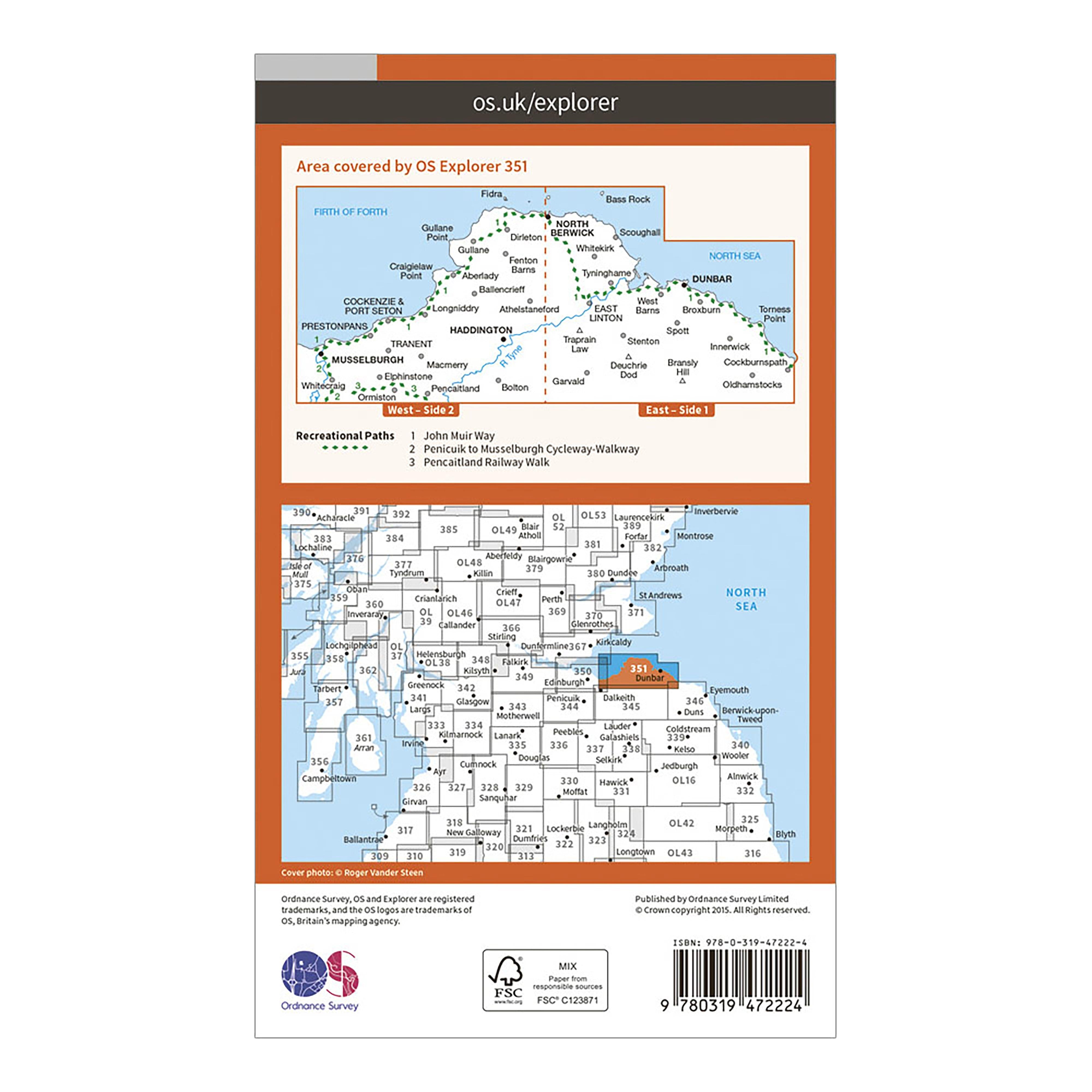 Explorer Active 351 Dunbar  North Berwick Map With Digital Version