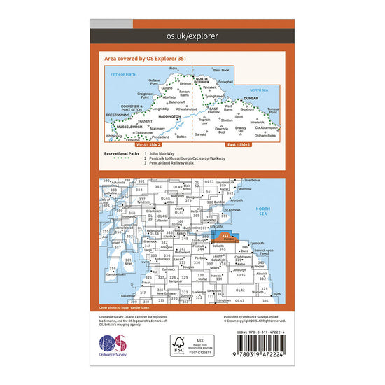 Explorer Active 351 Dunbar  North Berwick Map With Digital Version