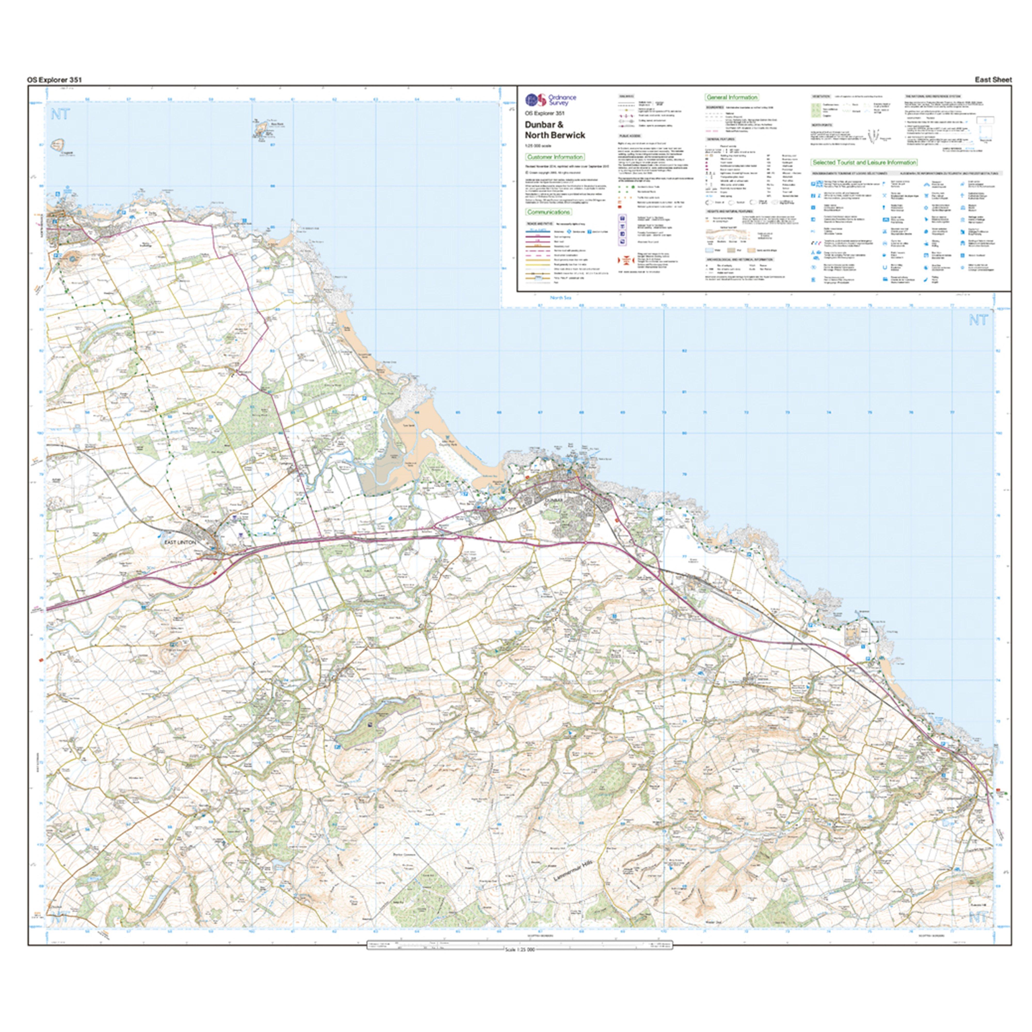 Explorer Active 351 Dunbar  North Berwick Map With Digital Version