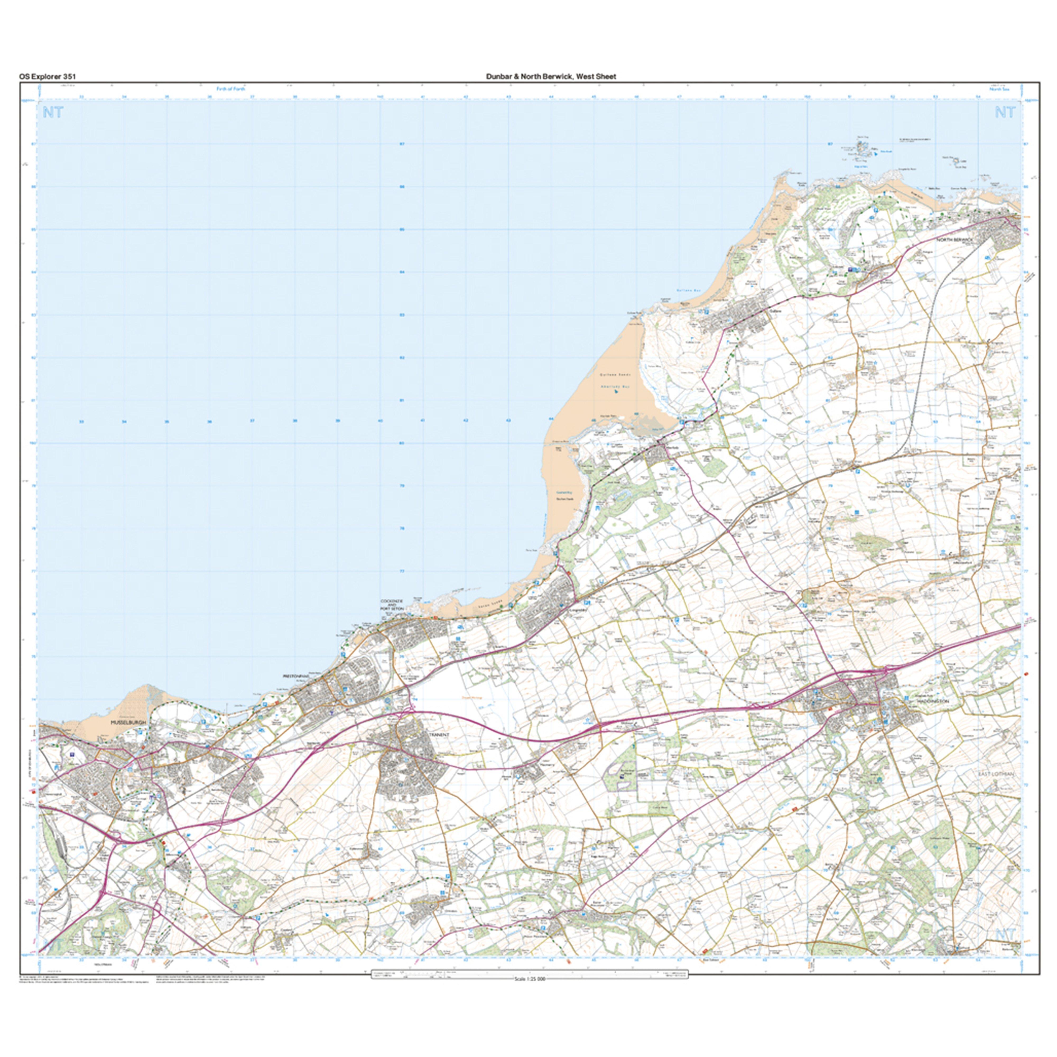 Explorer Active 351 Dunbar  North Berwick Map With Digital Version