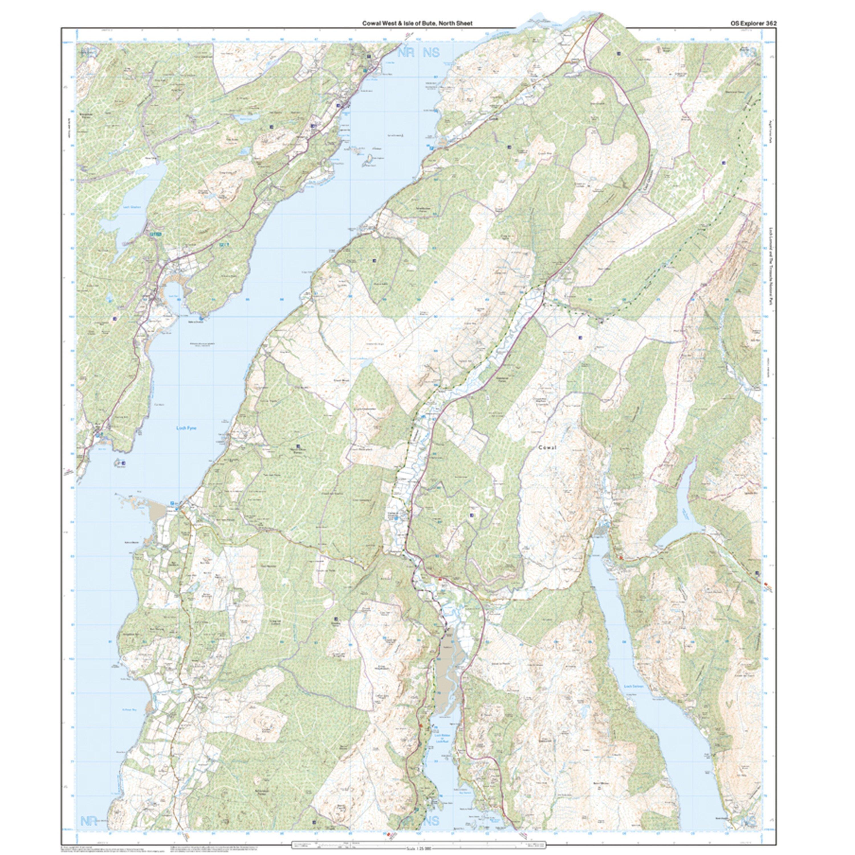 Explorer 362 Cowal West & Isle of Bute Map With Digital Version