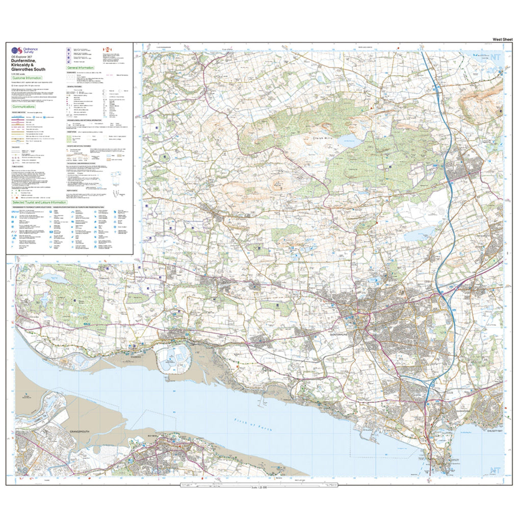 Explorer 367 Dunfermline Kirkcaldy  Glenrothes South Map With Digital Version