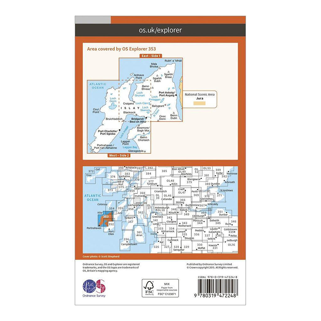 Explorer Active 353 Islay North Map With Digital Version