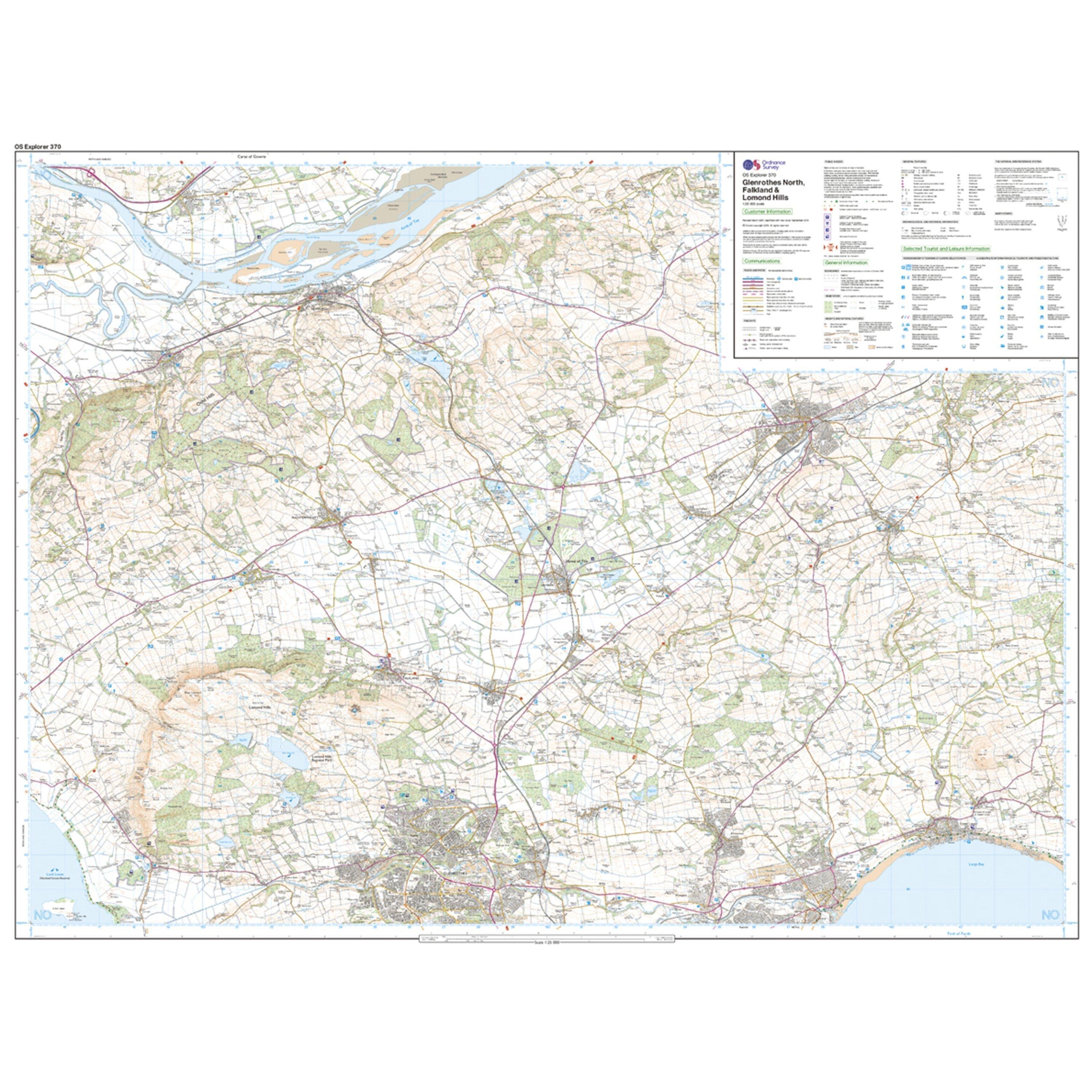 Explorer 370 Glenrothes North, Falkland & Lomond Hills Map With Digital Version