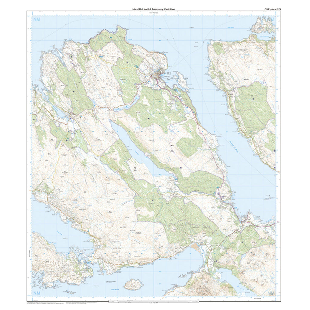 Explorer 374 Isle of Mull North & Tobermory Map With Digital Version