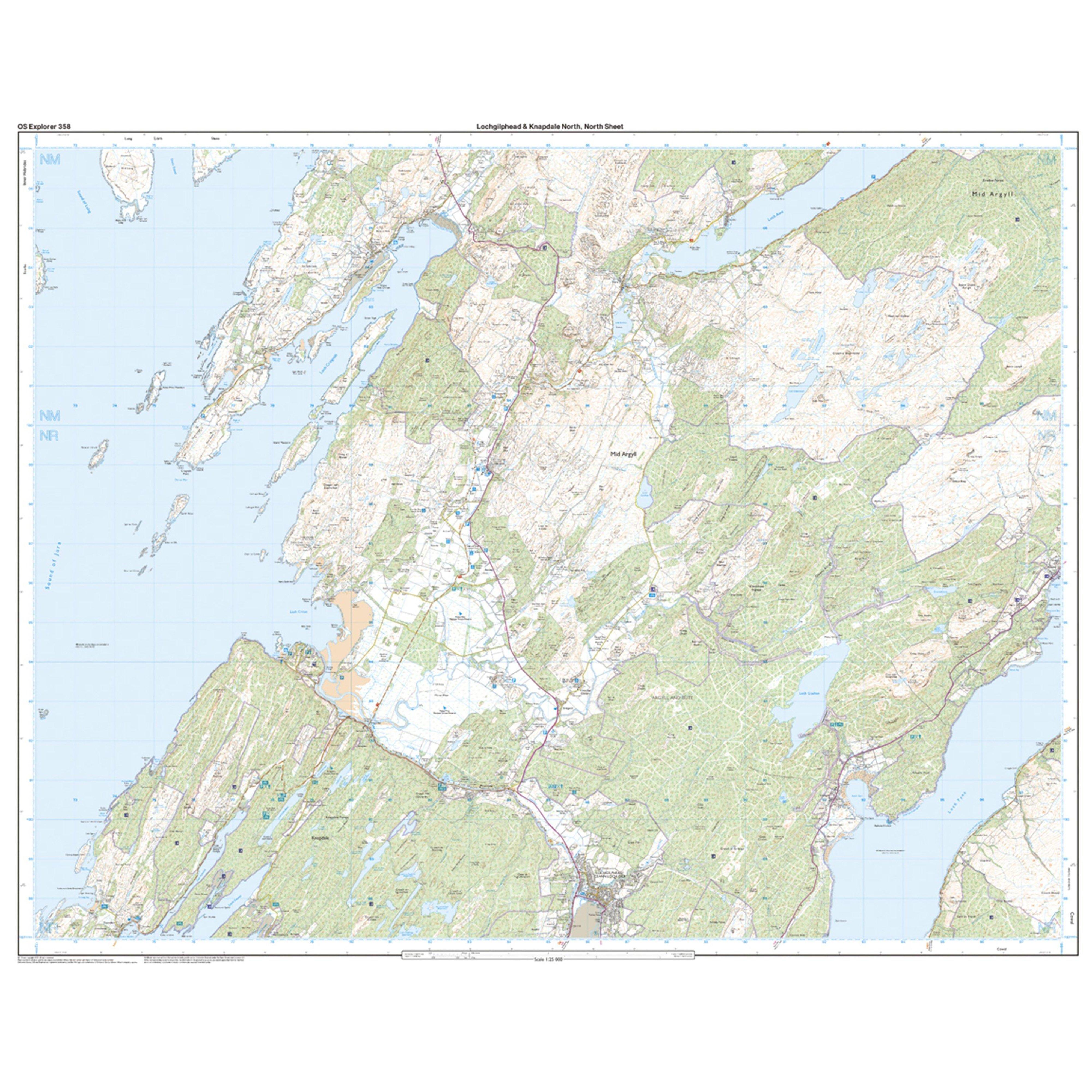 Explorer Active 358 Lochgilphead & Knapdale North Map With Digital Version
