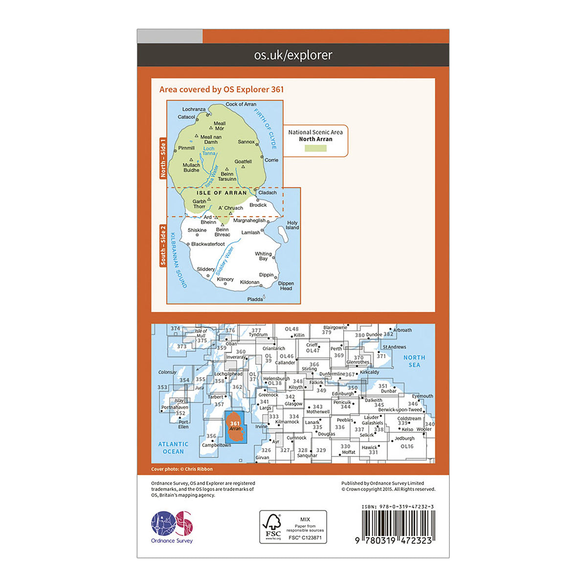 Explorer Active 361 Isle of Arran Map With Digital Version