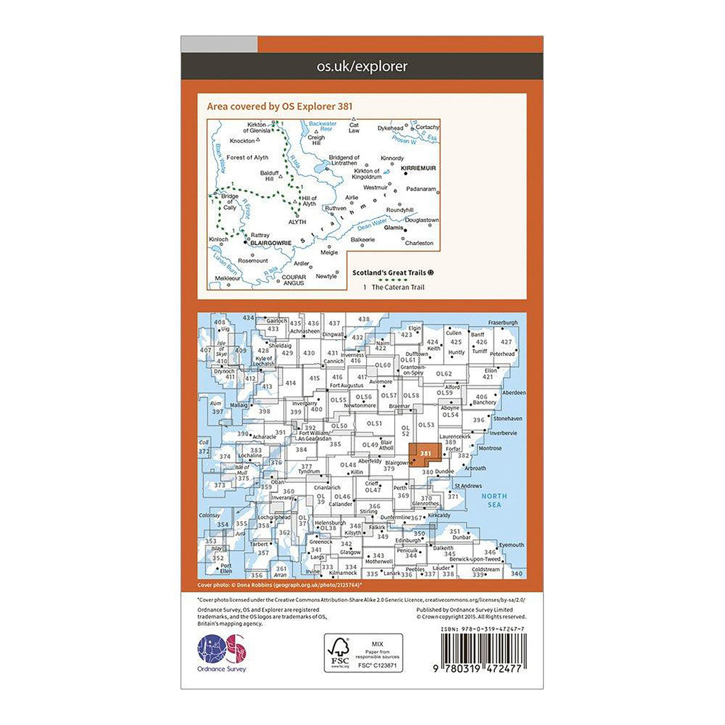 Explorer Active 381 Blairgowrie, Kirriemuir & Glamis Map With Digital Version