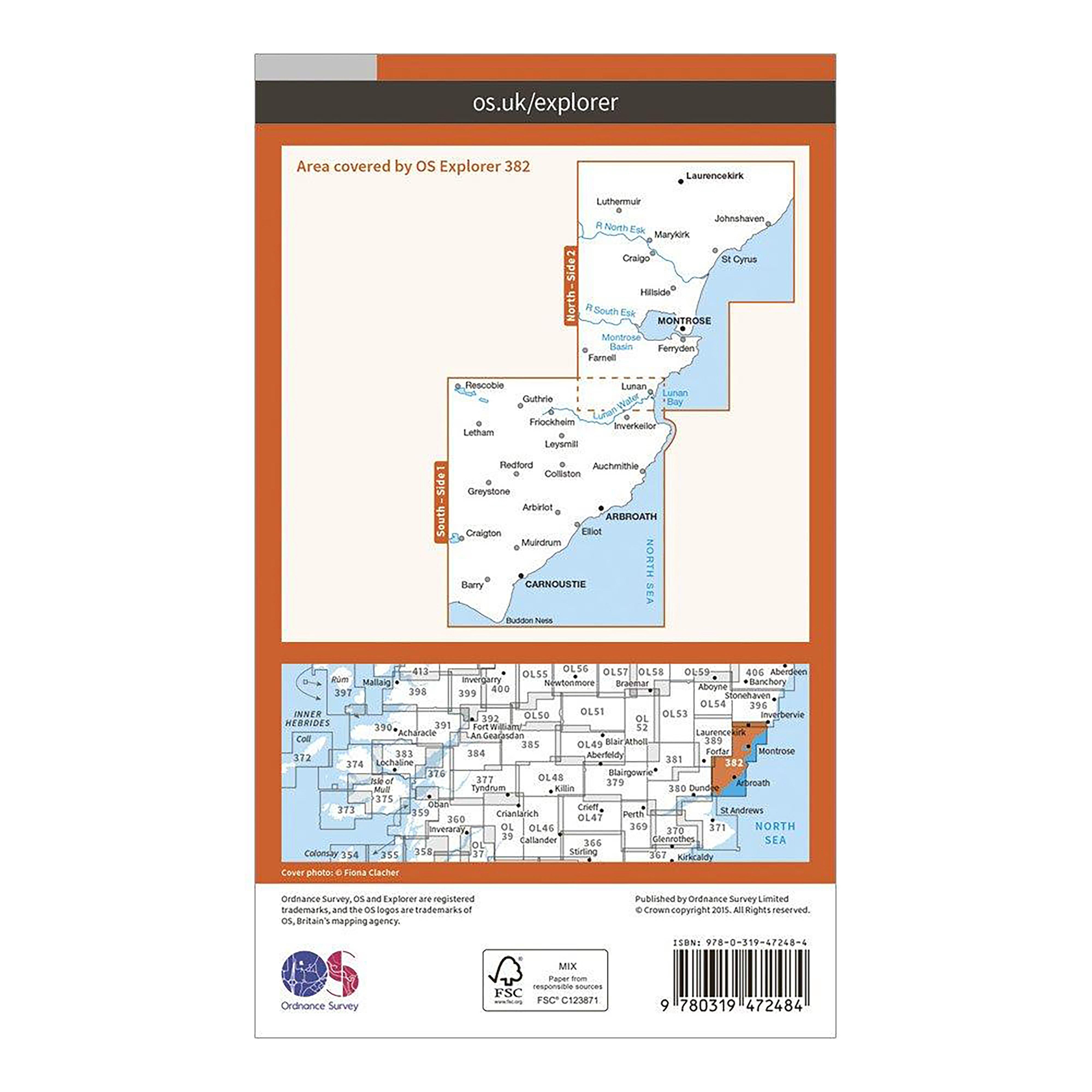 Explorer Active 382 Arbroath, Montrose & Carnoustie Map With Digital Version