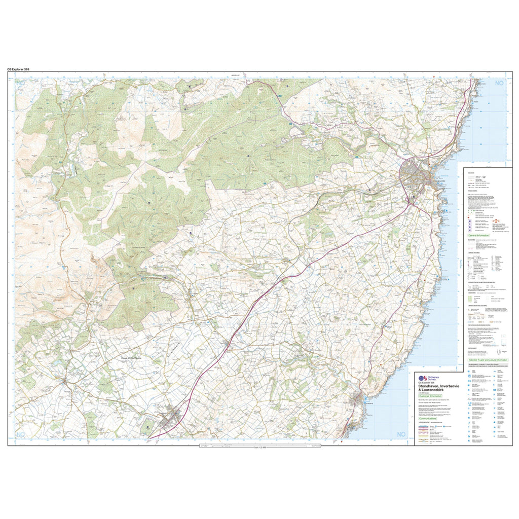 Explorer Active 396 Stonehaven, Inverbervie & Laurencekirk Map With Digital Version