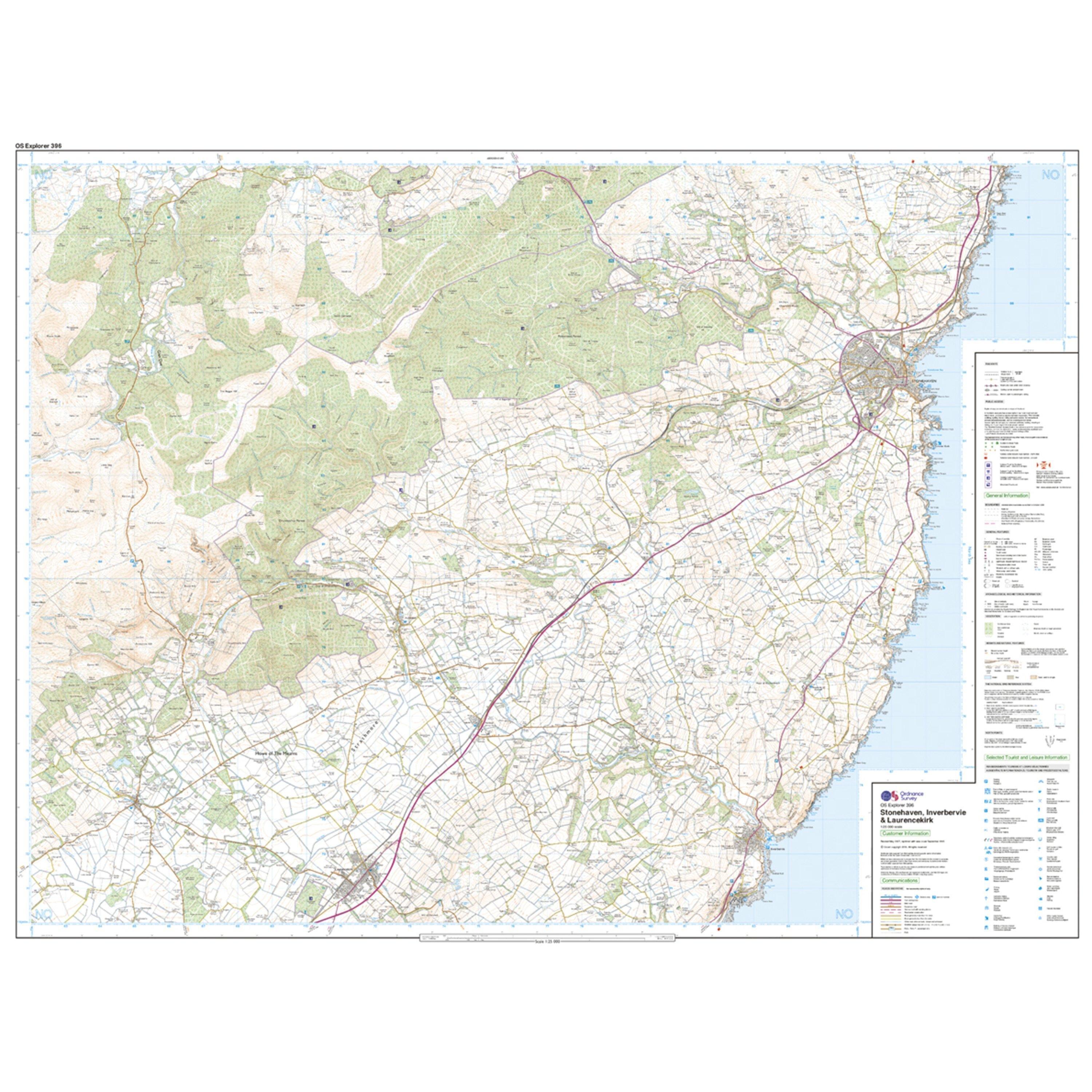 Explorer Active 396 Stonehaven, Inverbervie & Laurencekirk Map With Digital Version