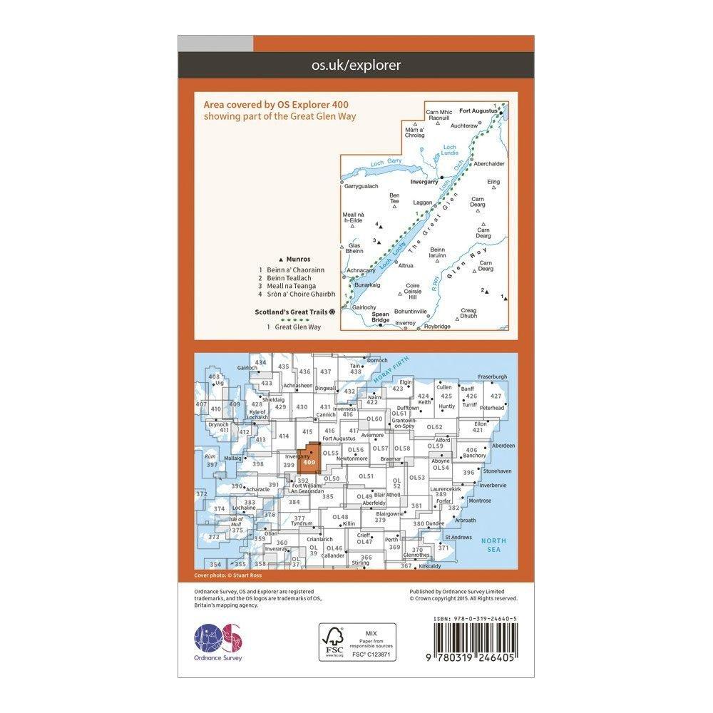 Explorer 400 Loch Lochy & Glen Roy Map With Digital Version