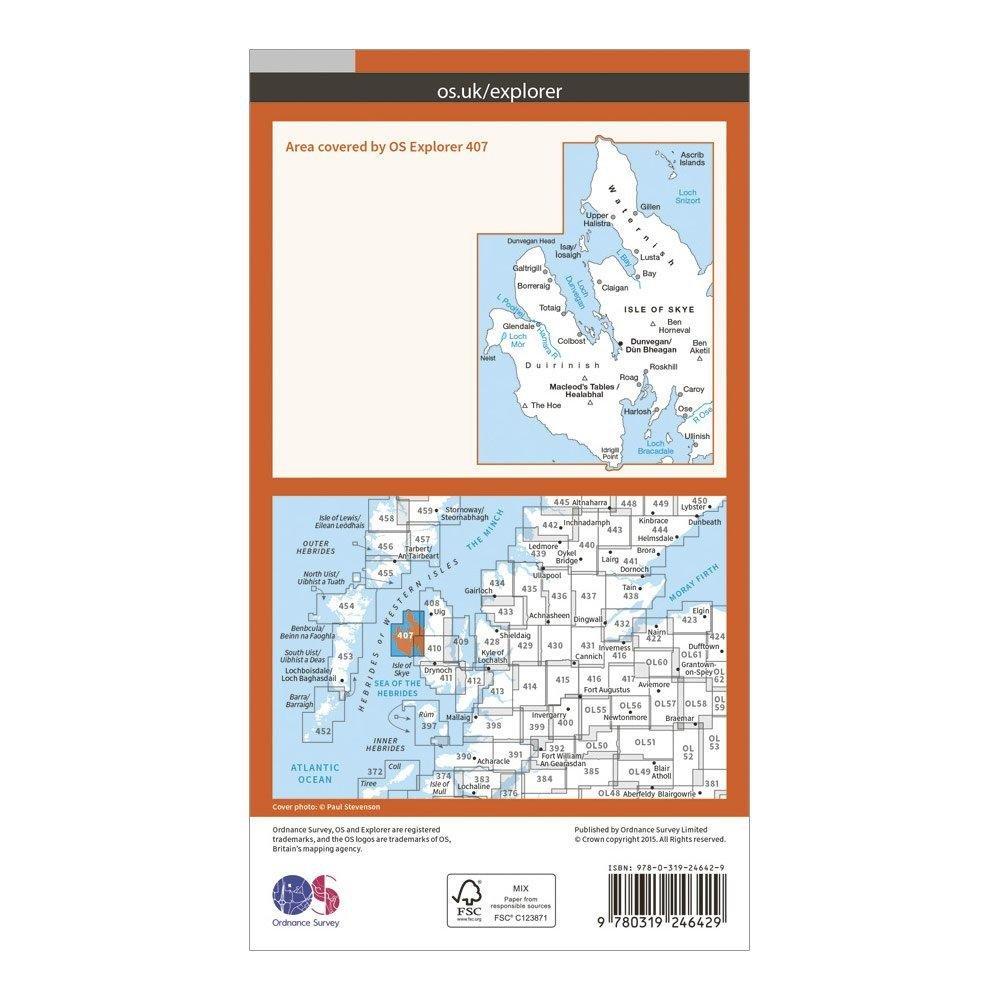 Explorer 407 Skye  Dunvegan Map With Digital Version