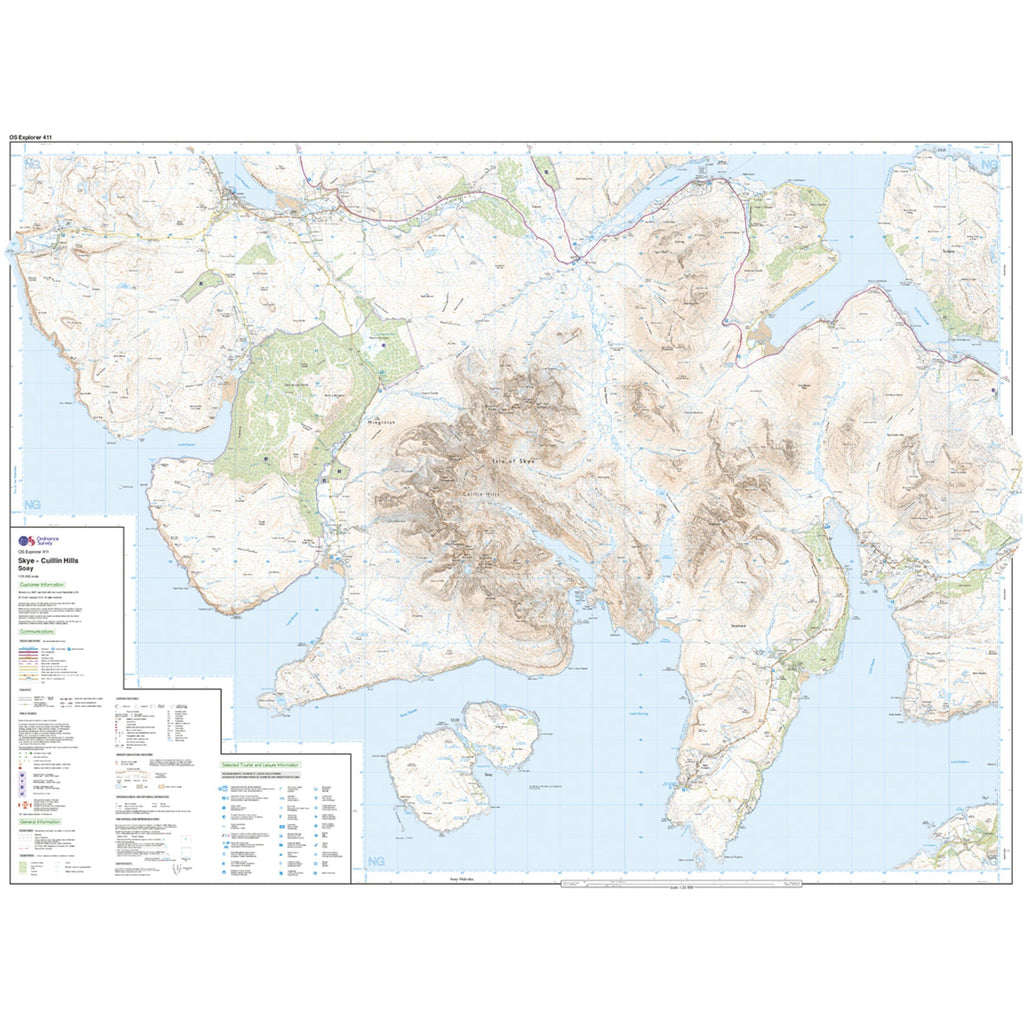 Explorer 411 Skye  Cuillin Hills Map With Digital Version