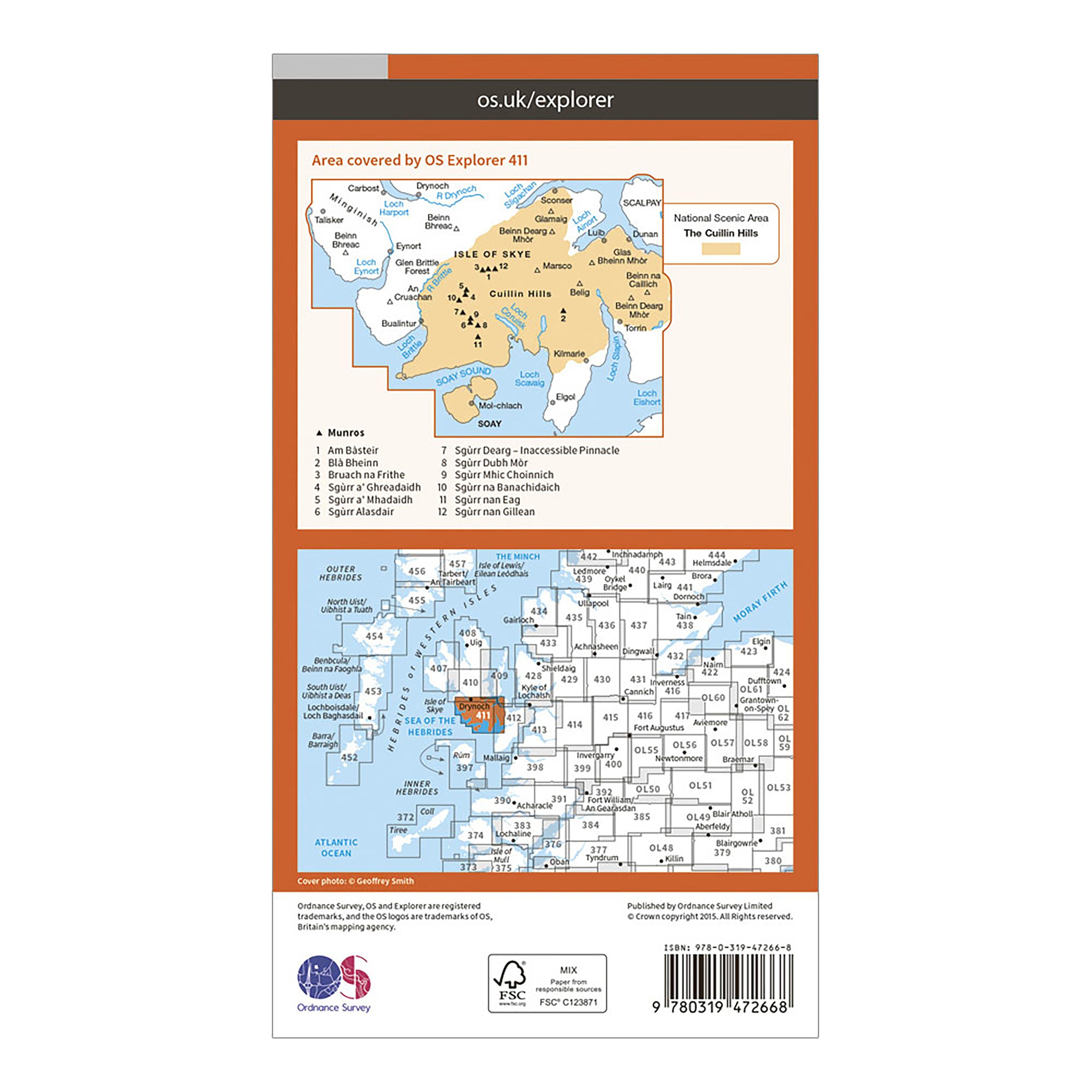 Explorer Active 411 Skye - Cuillin Hills Map With Digital Version