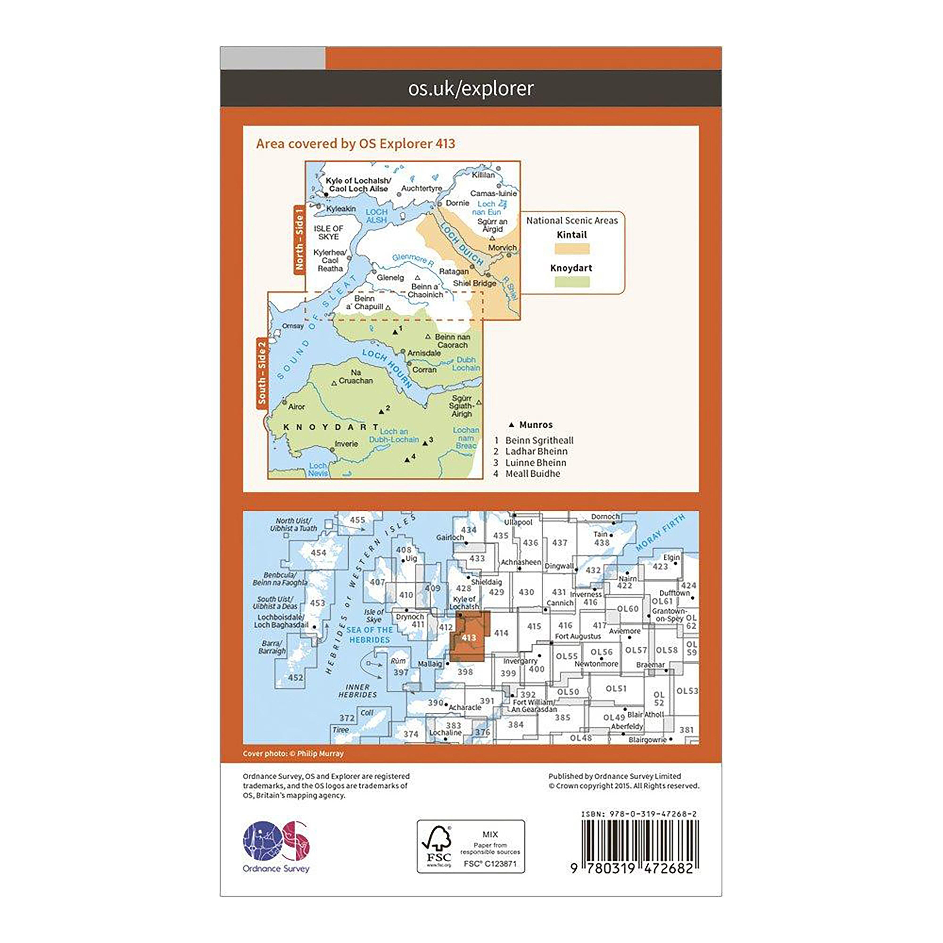 Explorer Active 413 Knoydart, Loch Hourn & Loch Duich Map With Digital Version