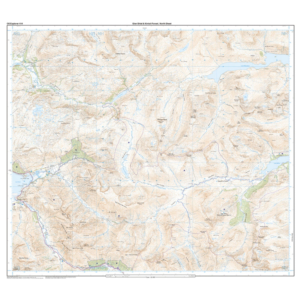 Explorer 414 Glan Shiel & Kintail Forest Map With Digital Version