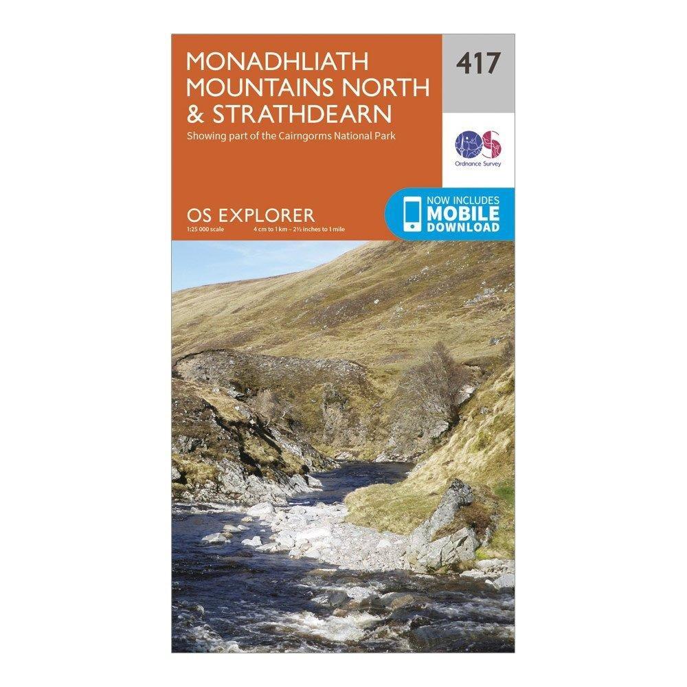 Explorer 417 Monadhliath Mountains North  Strathdearn Map With Digital Version