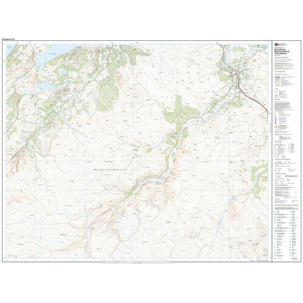 Explorer 417 Monadhliath Mountains North  Strathdearn Map With Digital Version