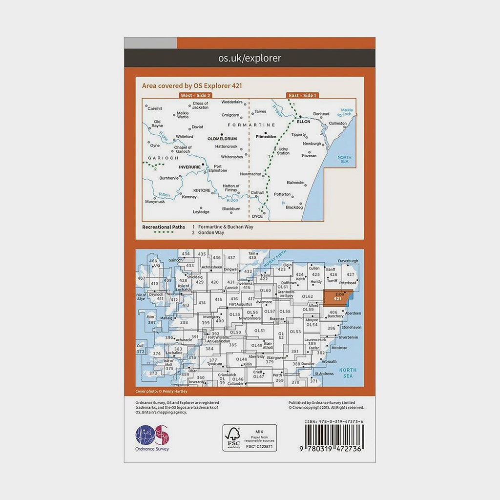 Explorer Active 421 Ellon & Inverurie Map With Digital Version