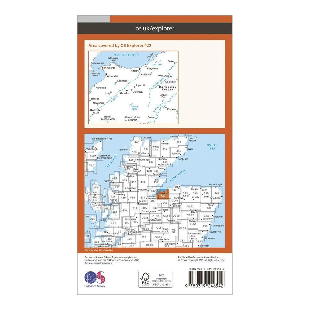 Explorer 422 Nairn & Cawdor Map With Digital Version