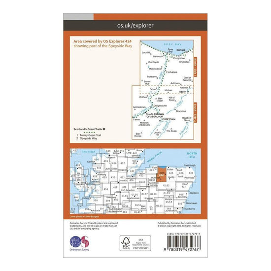Explorer Active 424 Buckie & Keith Map With Digital Version