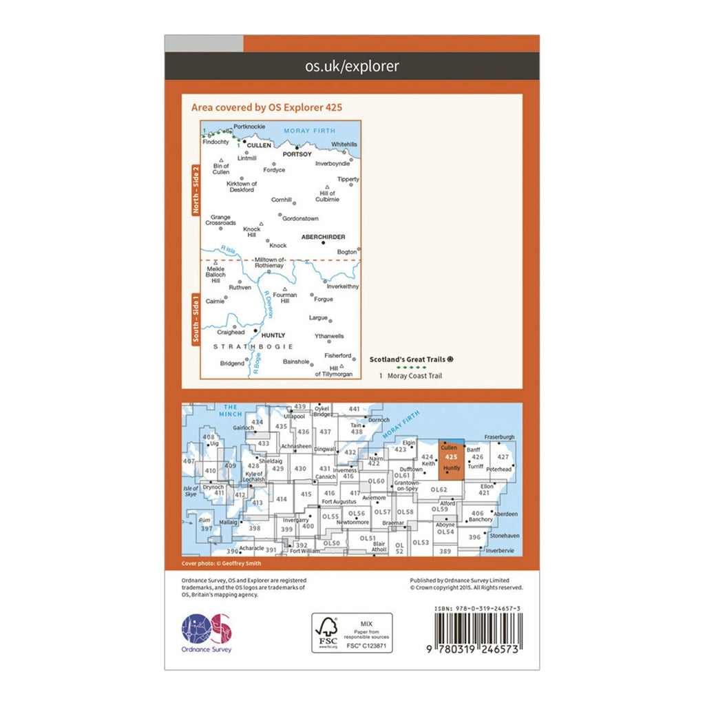 Explorer 425 Huntly & Cullen Map With Digital Version