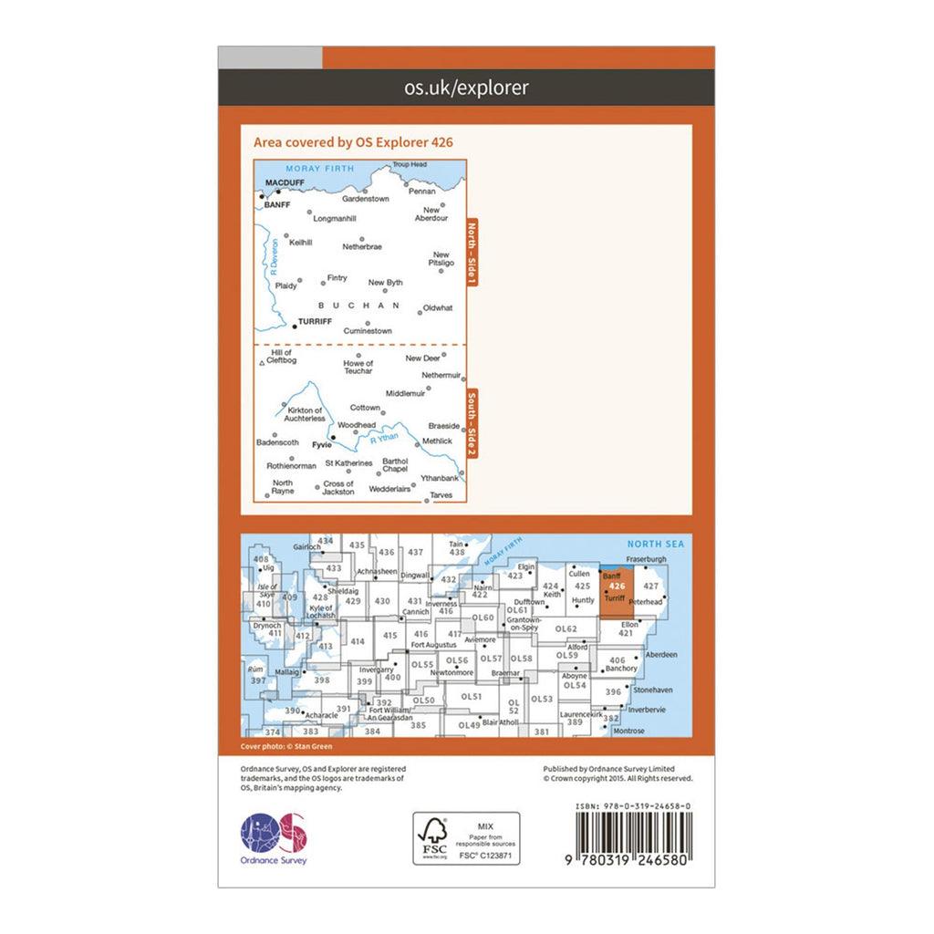 Explorer 426 Banff, Macduff & Turriff Map With Digital Version