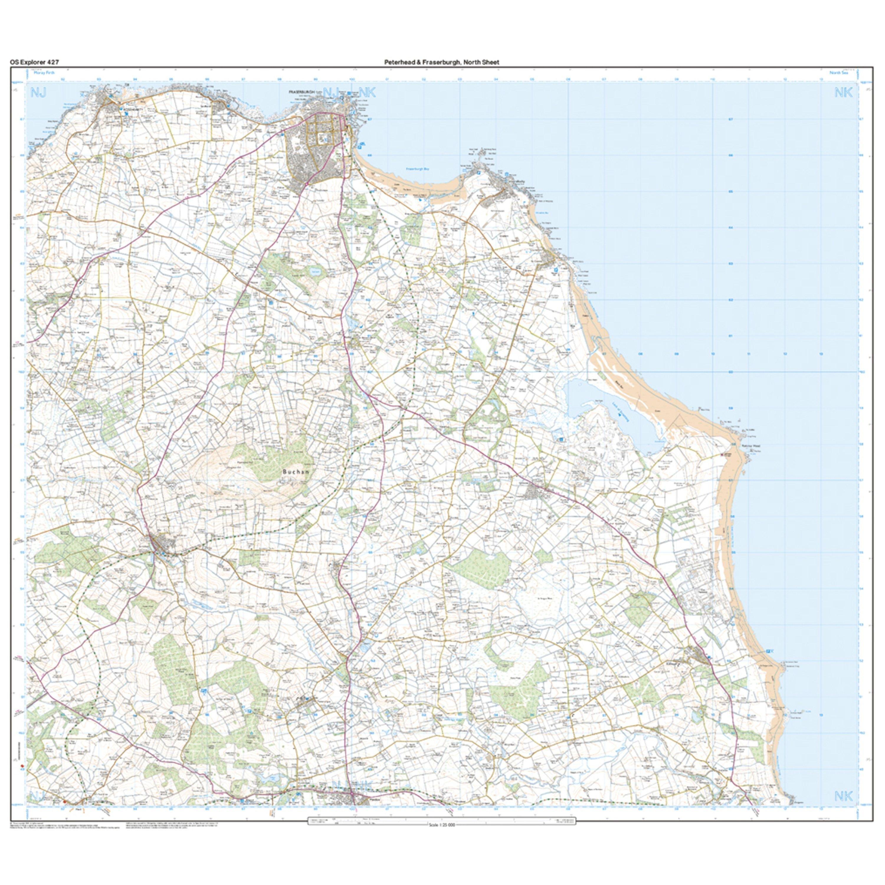 Explorer 427 Peterhead & Fraserburgh Map With Digital Version