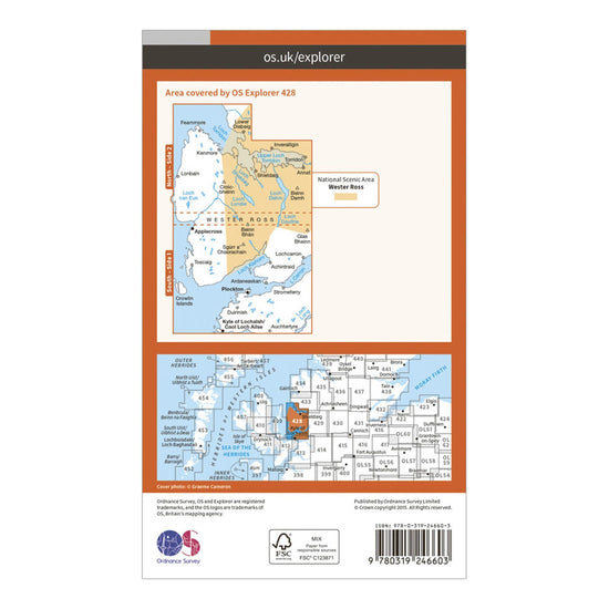 Explorer 428 Kyle of Lochalsh Plockton  Applecross Map With Digital Version