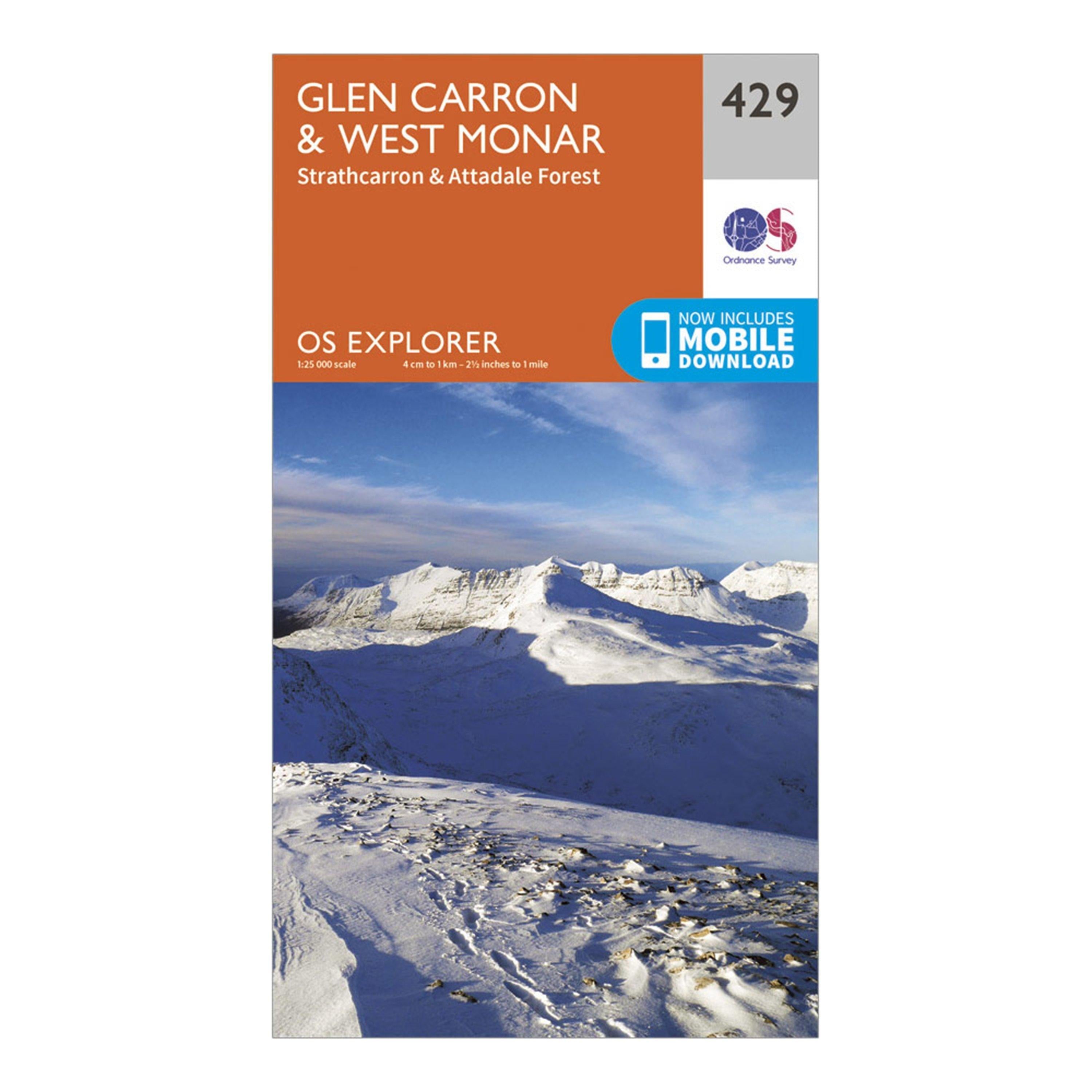 Explorer 429 Glen Carron  West Monar Map With Digital Version