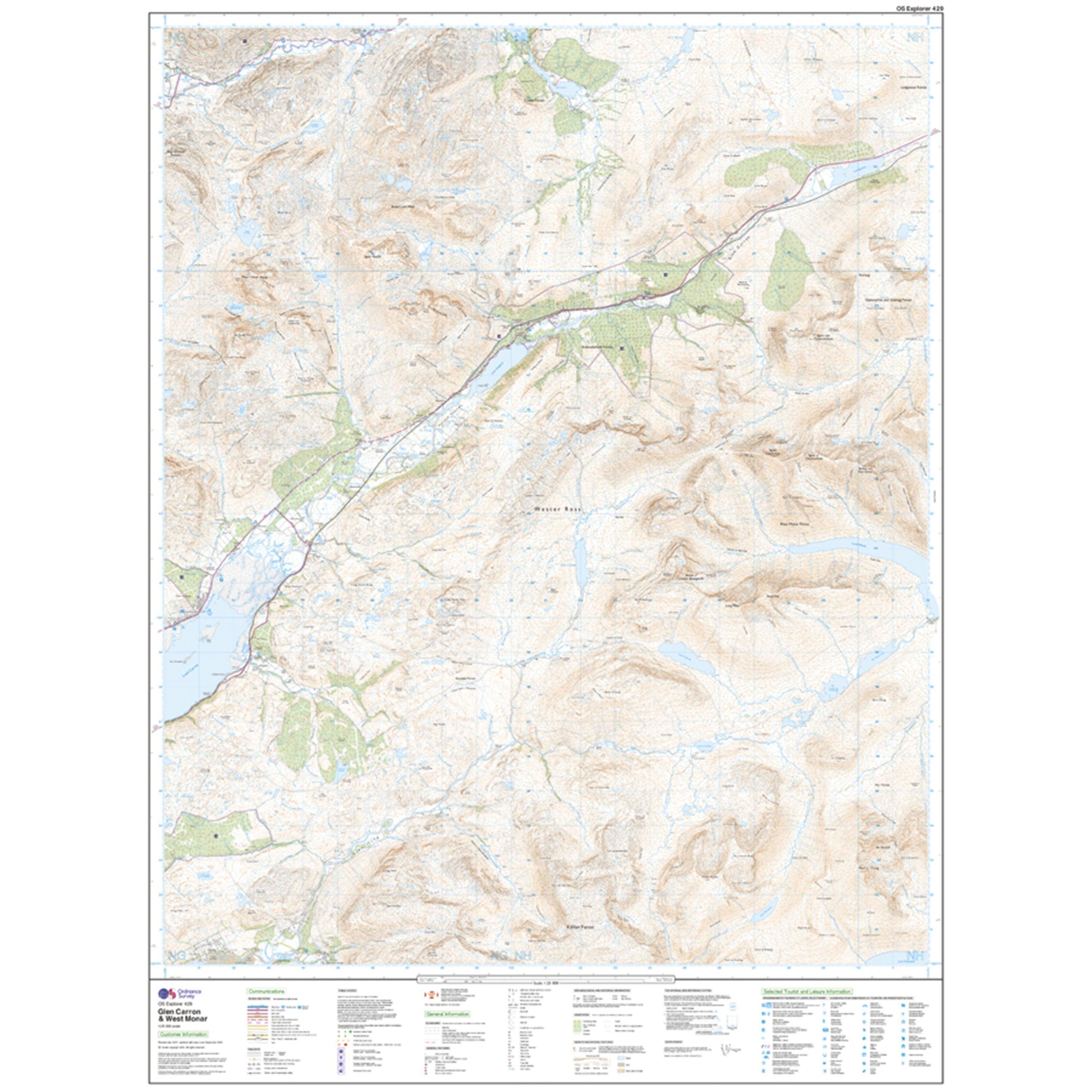 Explorer 429 Glen Carron  West Monar Map With Digital Version