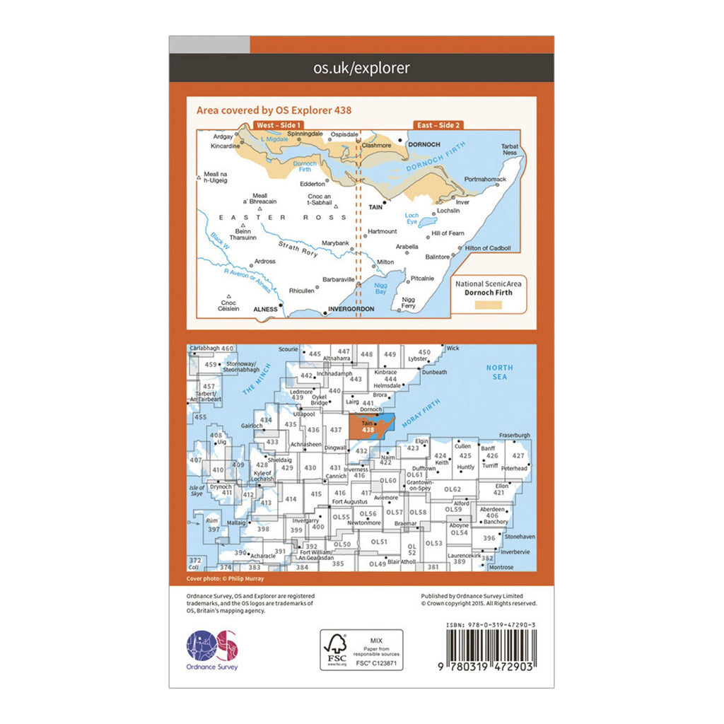 Explorer Active 438 Dornoch & Tain Map With Digital Version