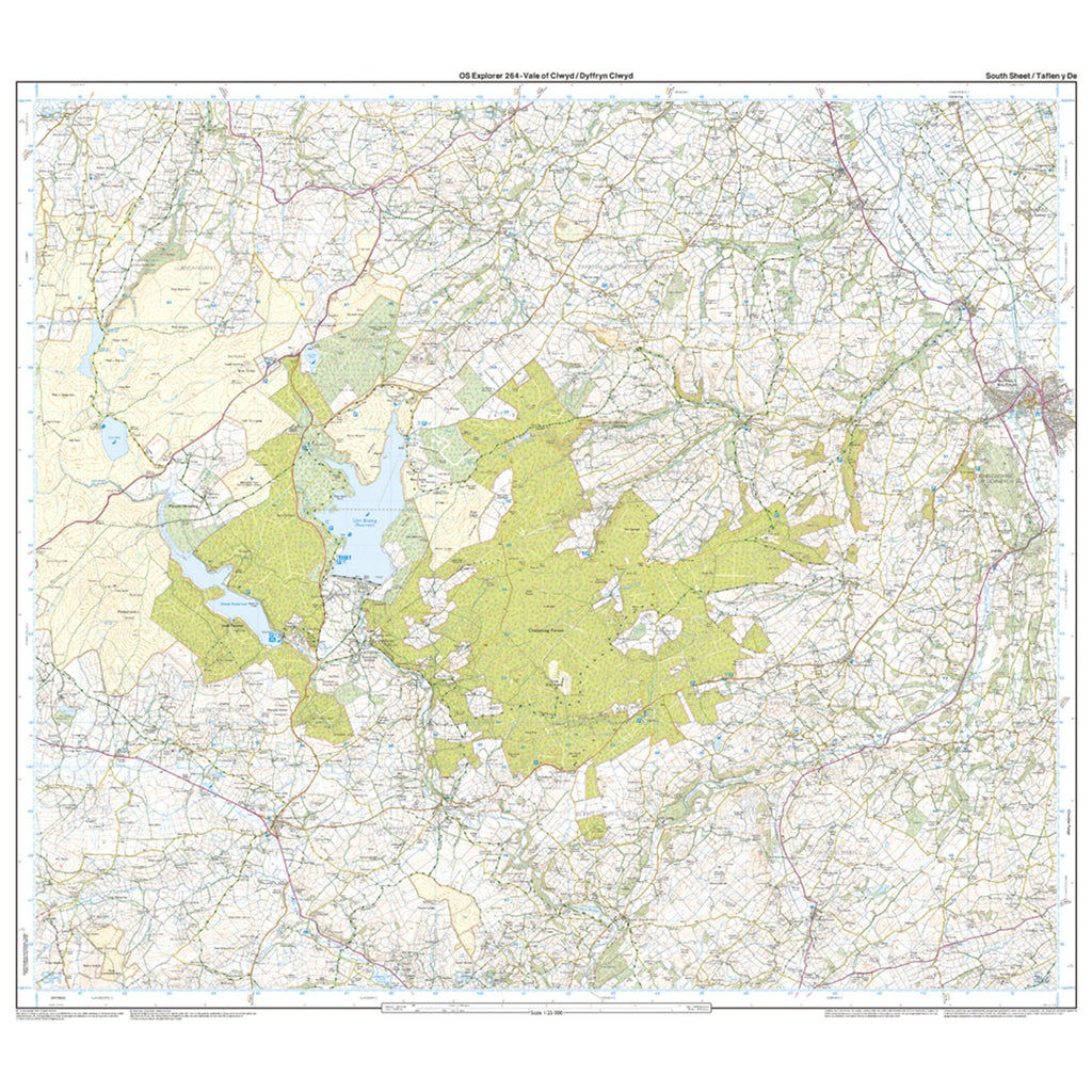 Explorer 264 Vale of Clwyd Rhyl Denbigh  Ruthin Map With Digital Version