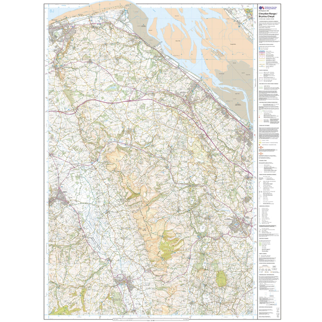 Explorer 265 Clwydian Range, Prestatyn, Mold & Ruthin Map With Digital Version