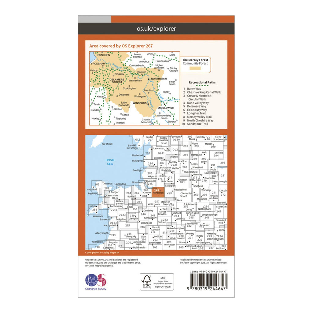 Explorer 267 Northwich & Delamere Forest Map With Digital Version