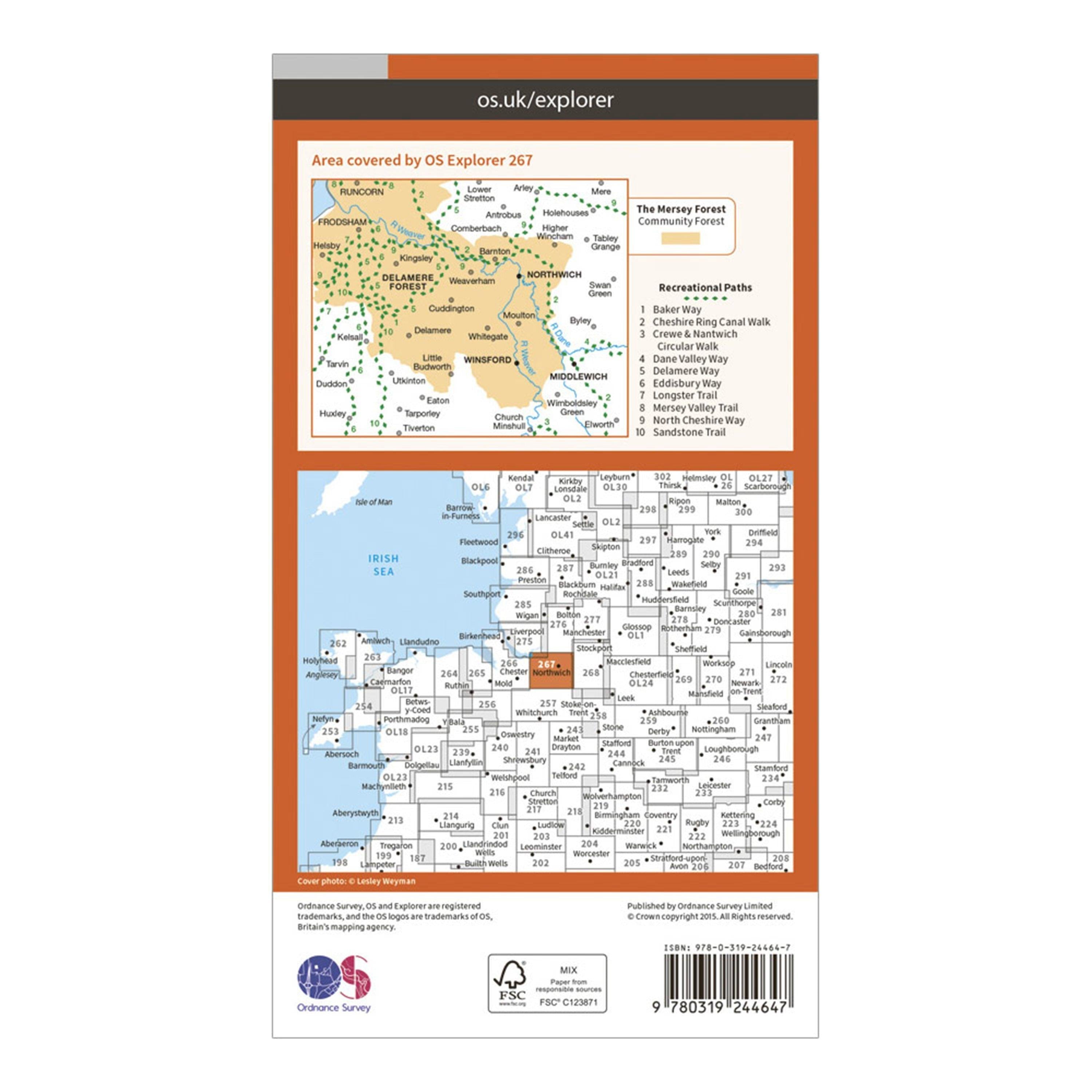 Explorer 267 Northwich & Delamere Forest Map With Digital Version