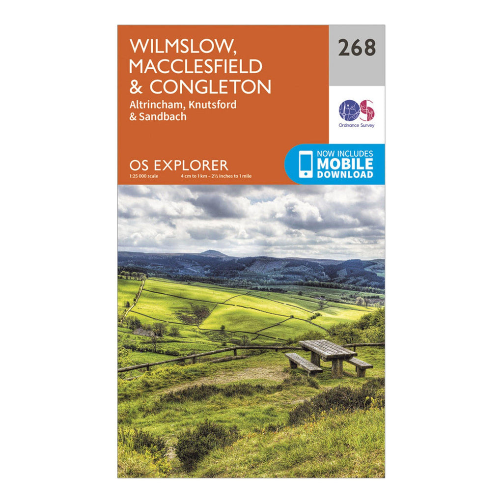 Explorer 268 Wilmslow, Macclesfield & Congleton Map With Digital Version