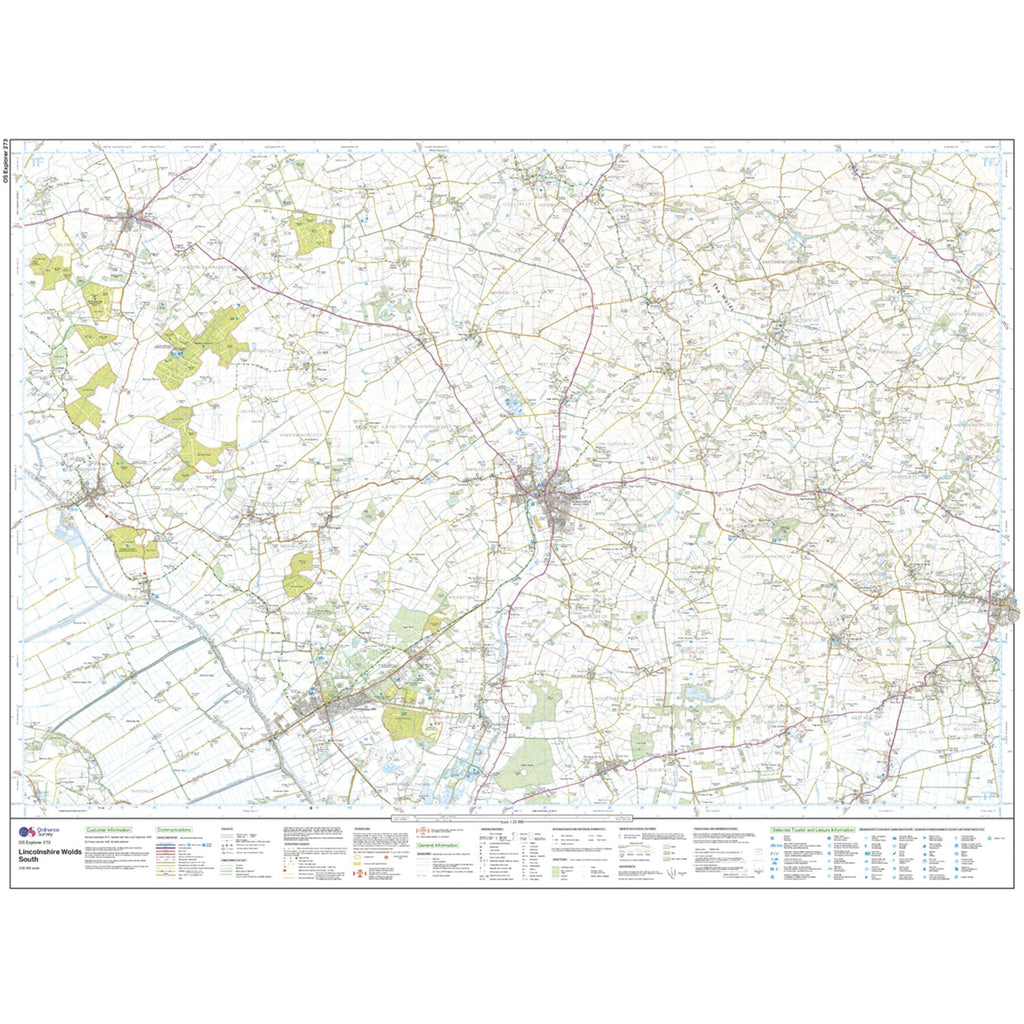 Explorer 273 Lincolnshire Wolds South Map With Digital Version