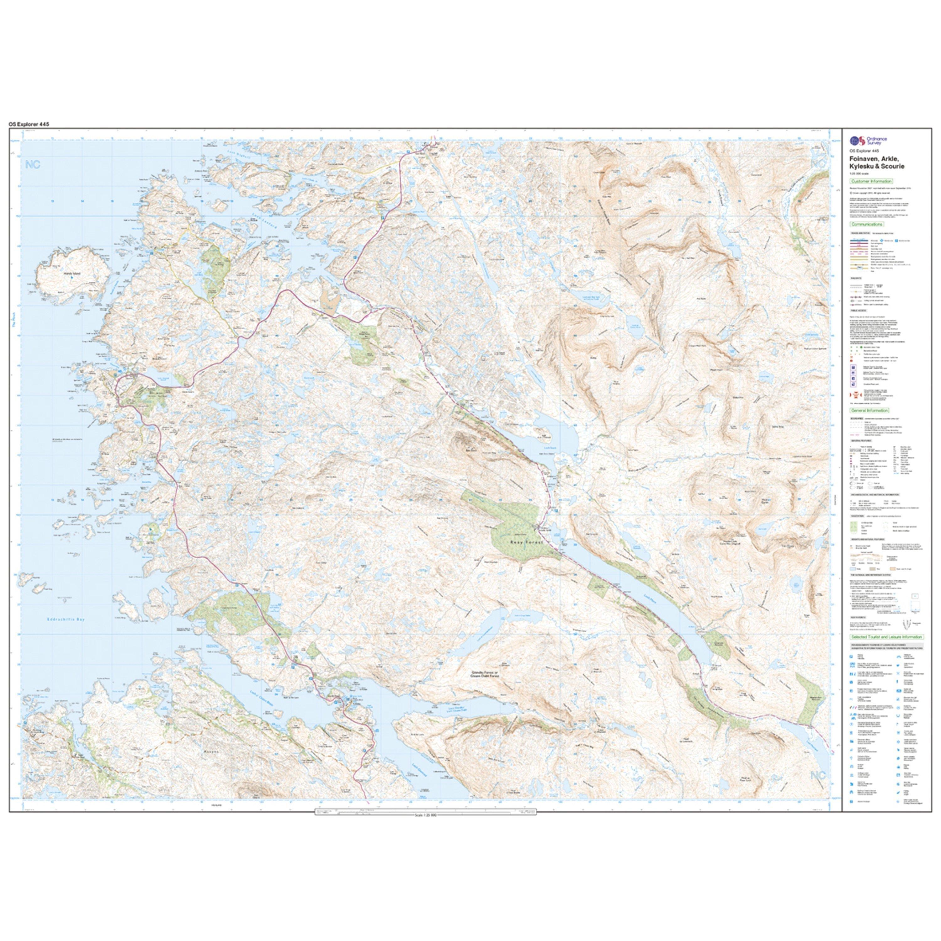 Explorer Active 445 Foinaven, Arkle, Kylesku & Scourie Map With Digital Version
