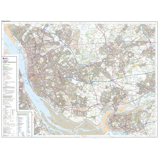 Explorer 275 Liverpool, St Helens, Widnes & Runcorn Map With Digital Version