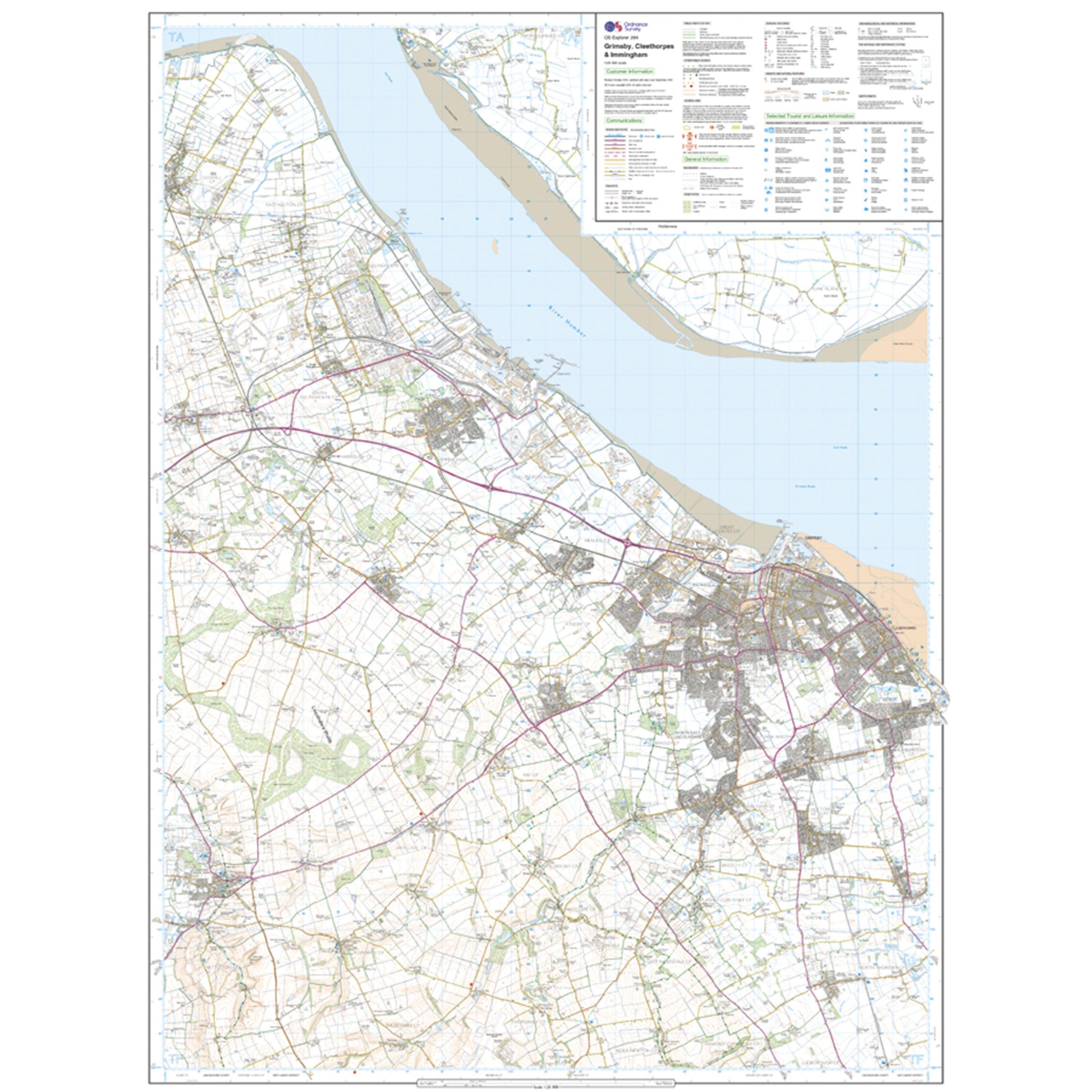 Explorer 284 Grimsby, Cleethorpes & Immingham Map With Digital Version