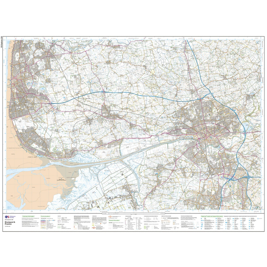Explorer 286 Blackpool  Preston Map With Digital Version