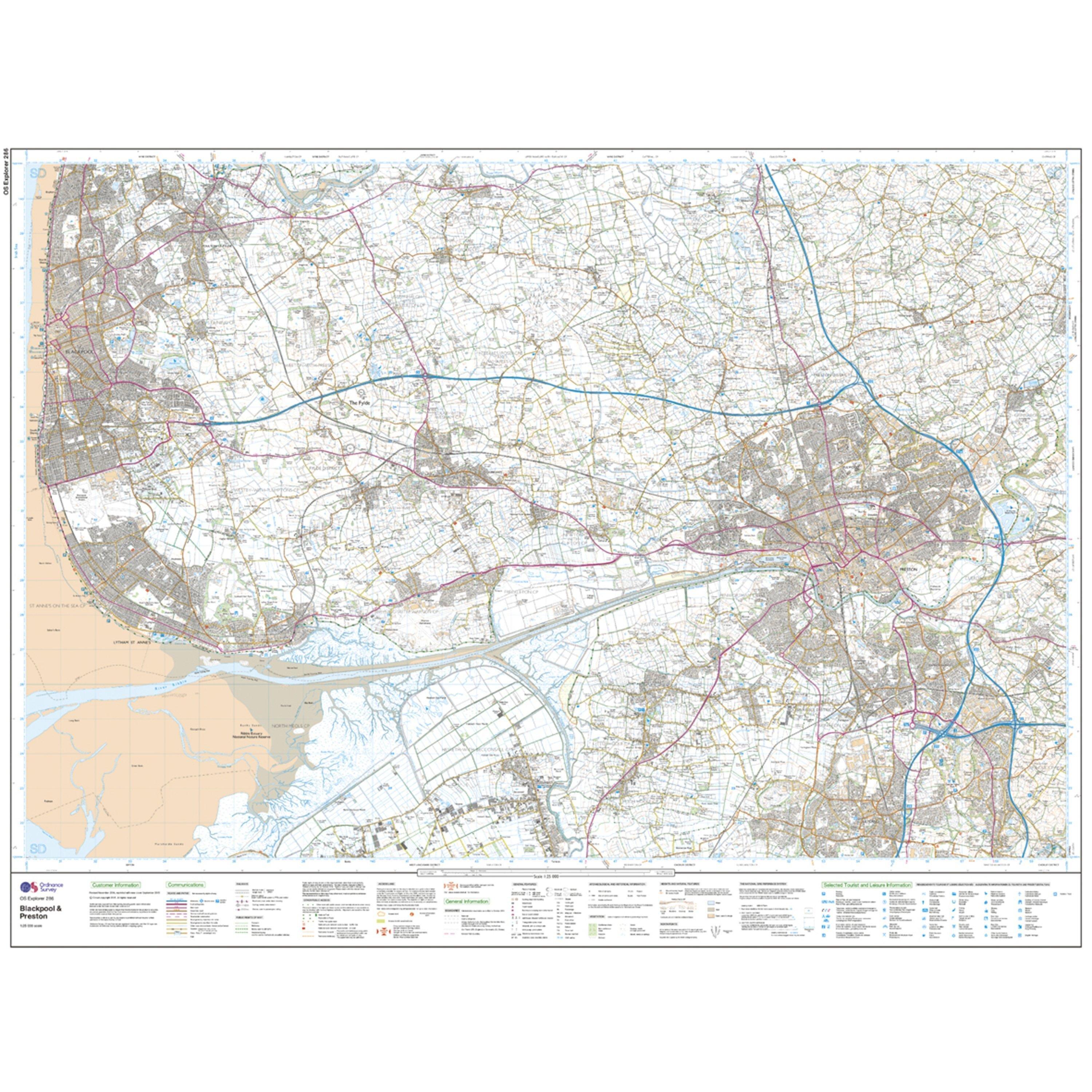 Explorer 286 Blackpool  Preston Map With Digital Version