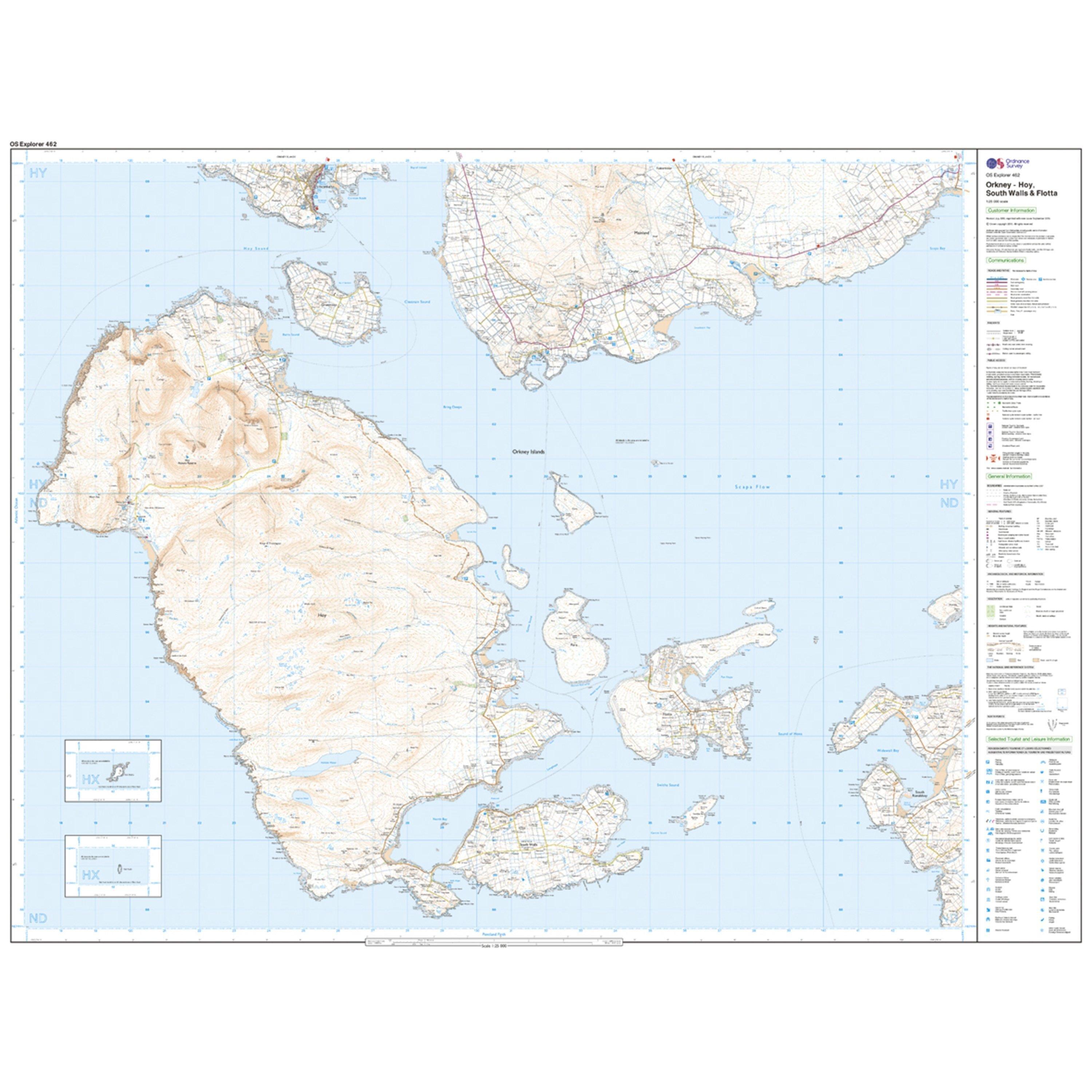 Explorer Active 462 Orkney - Hoy, South Walls & Flotta Map With Digital Version